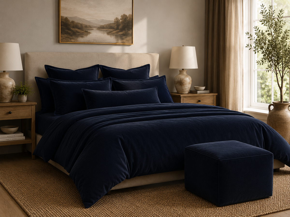 Lapis Blue Velvet Home Accents