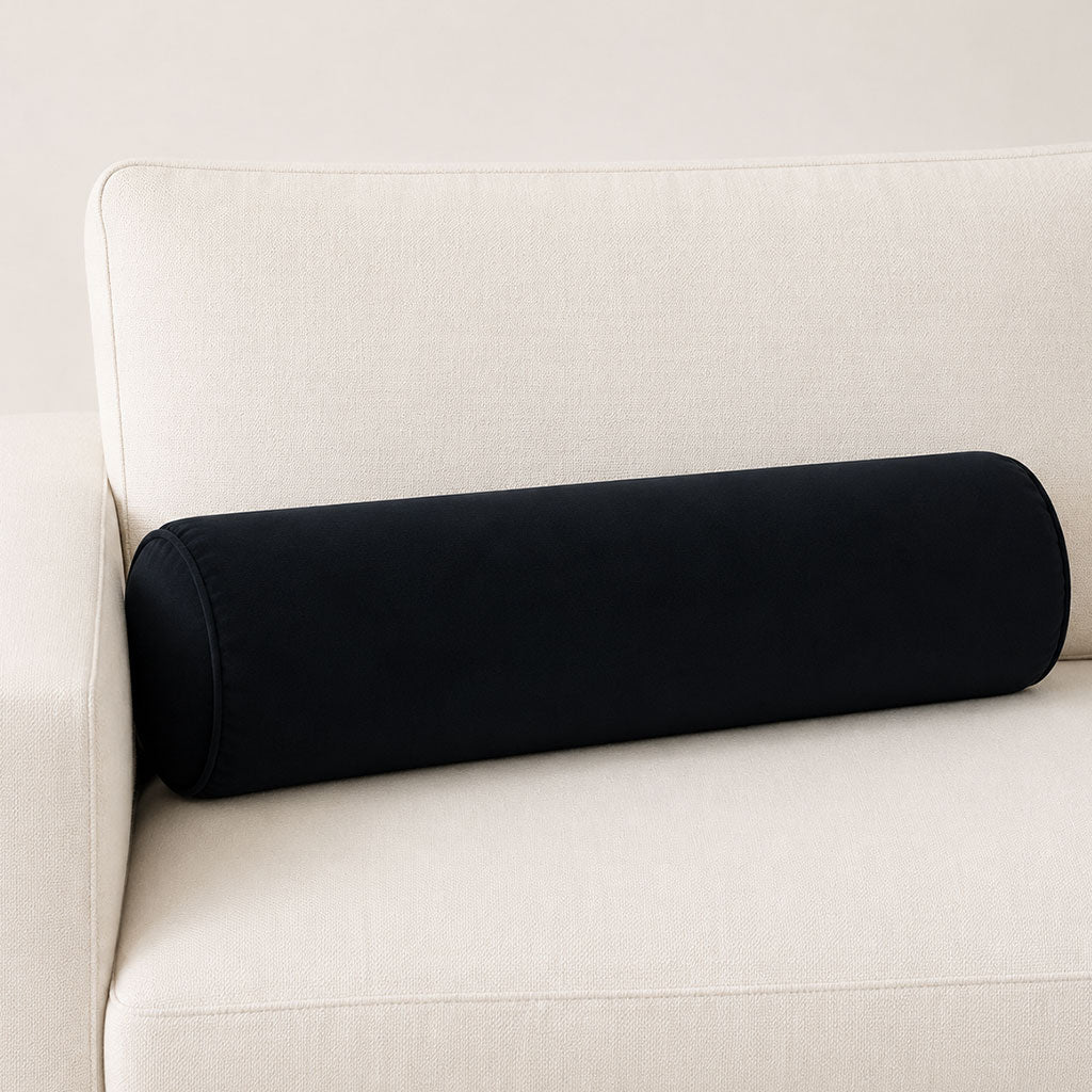 Black Velvet Bolster Pillow