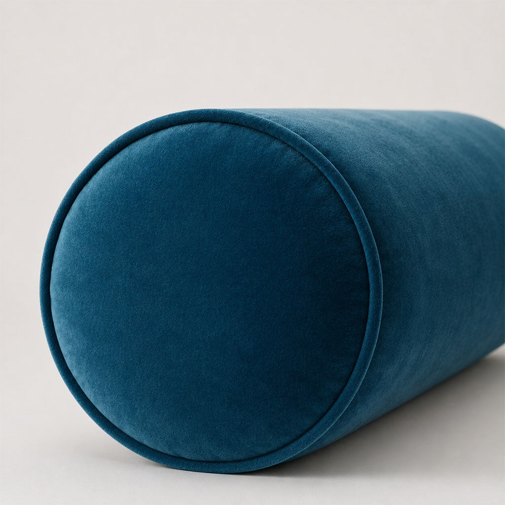 Blue Lagoon Velvet Bolster Pillow