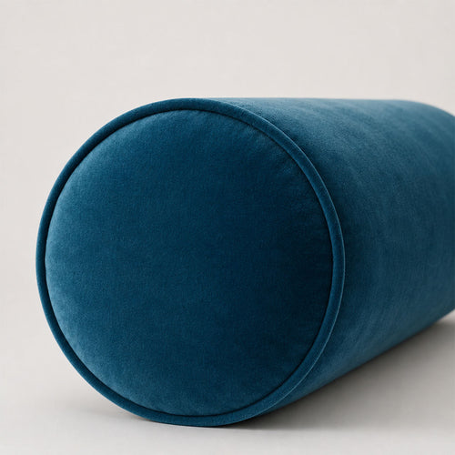 Blue Lagoon Velvet Bolster Pillow