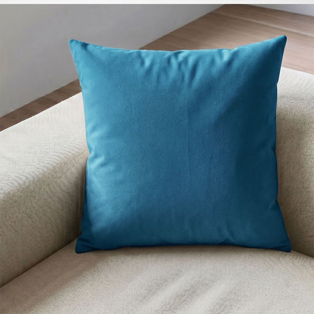 Blue Lagoon Velvet Throw Pillow