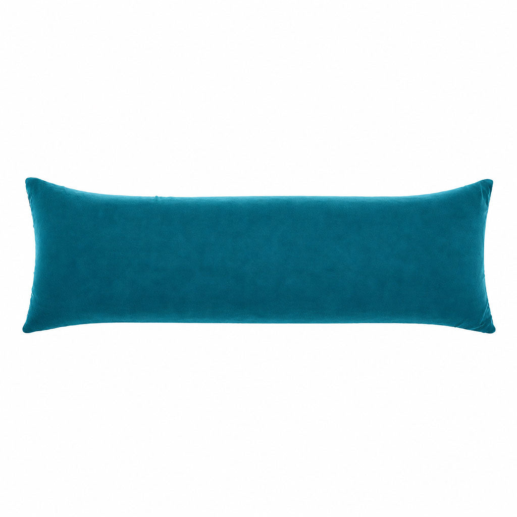 Blue Oasis Velvet Lumbar Pillow