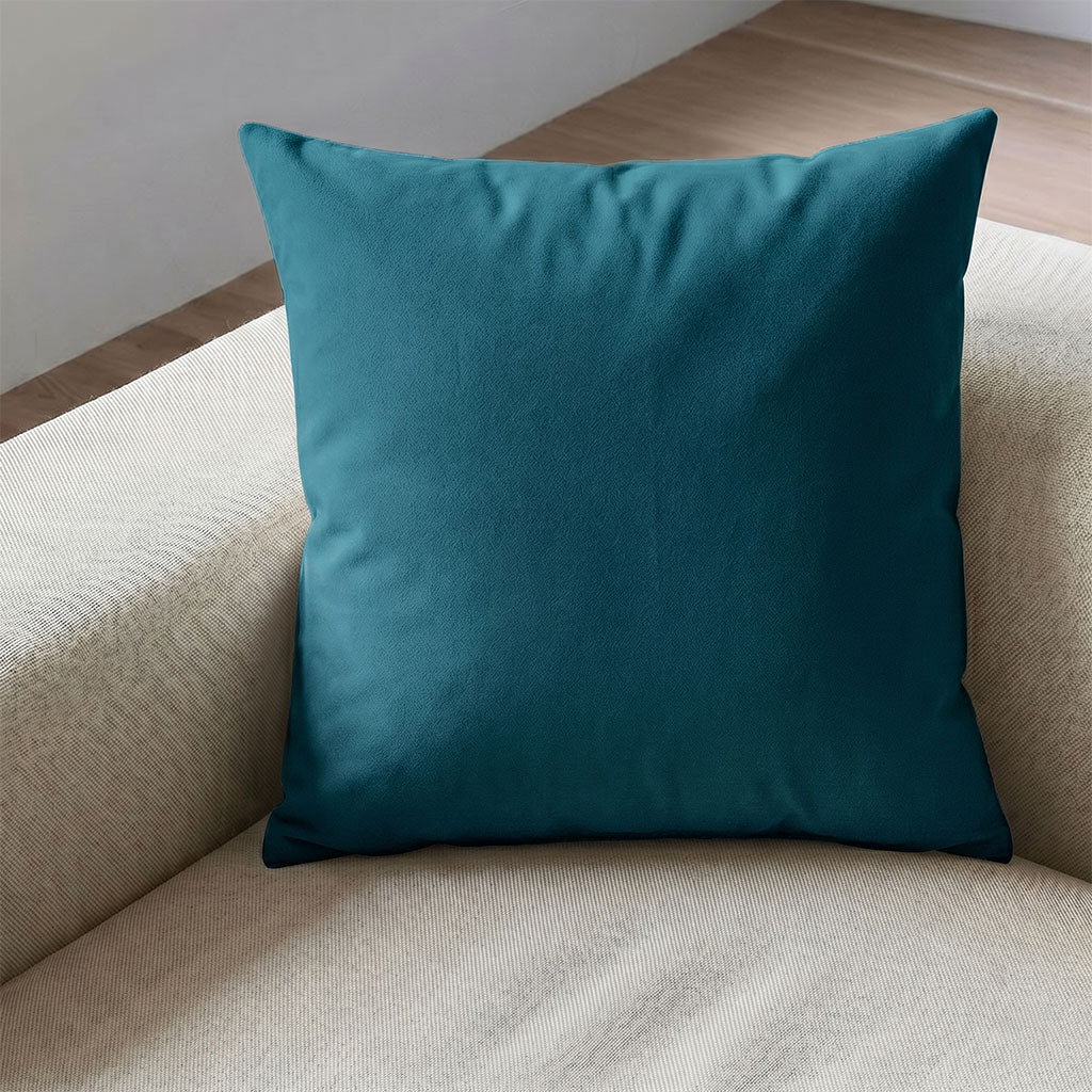 Velvet Throw Pillow in Blue Oasis
