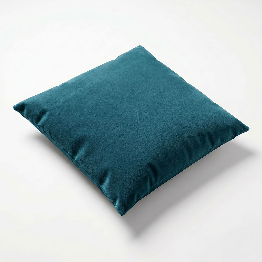 Velvet Throw Pillow in Blue Oasis