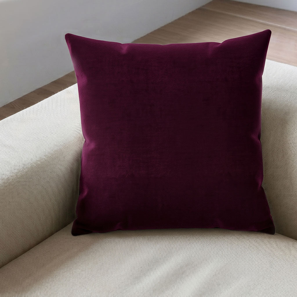 Burgundy Velvet Throw Pillow