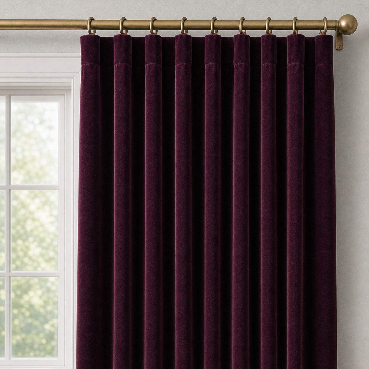 Burgundy Velvet Window Panels