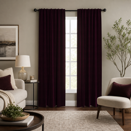 Burgundy Velvet Window Panels