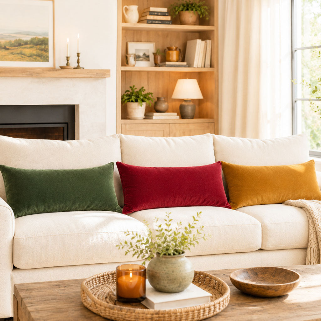 Mixed Velvet Lumbar Pillows