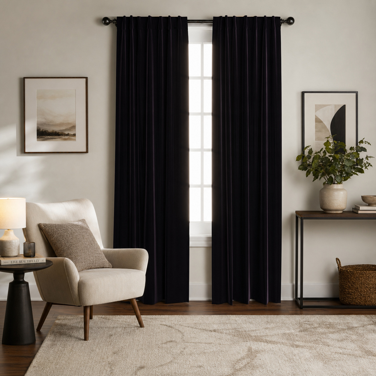 French Roast Velvet Window Panels