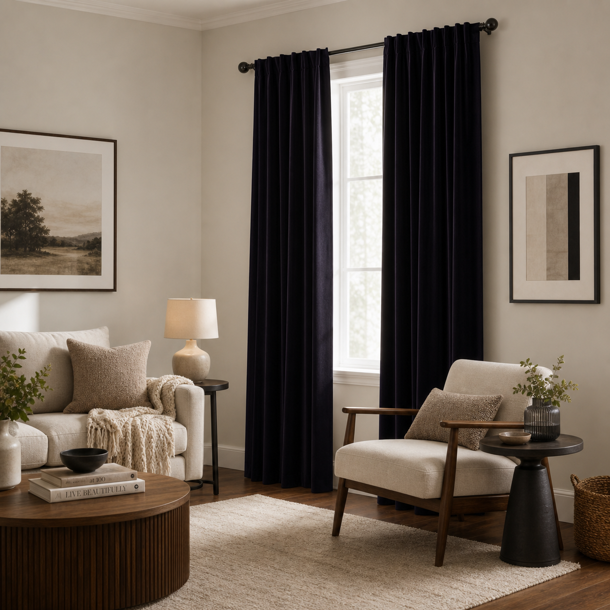 French Roast Velvet Window Panels
