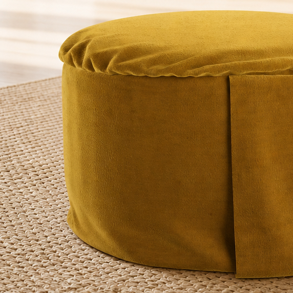 Gold Velvet Hi-Zafu Meditation Cushion