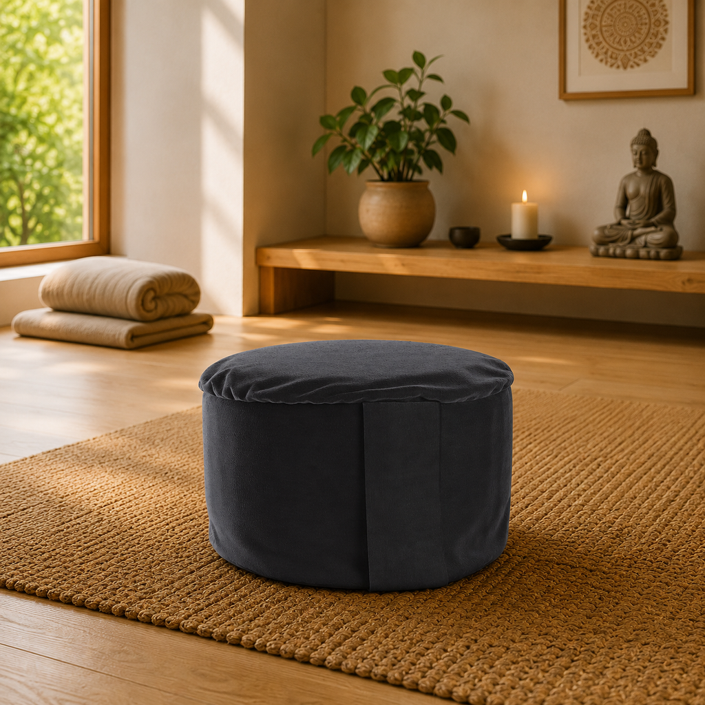 Graphite Velvet Hi-Zafu Meditation Cushion