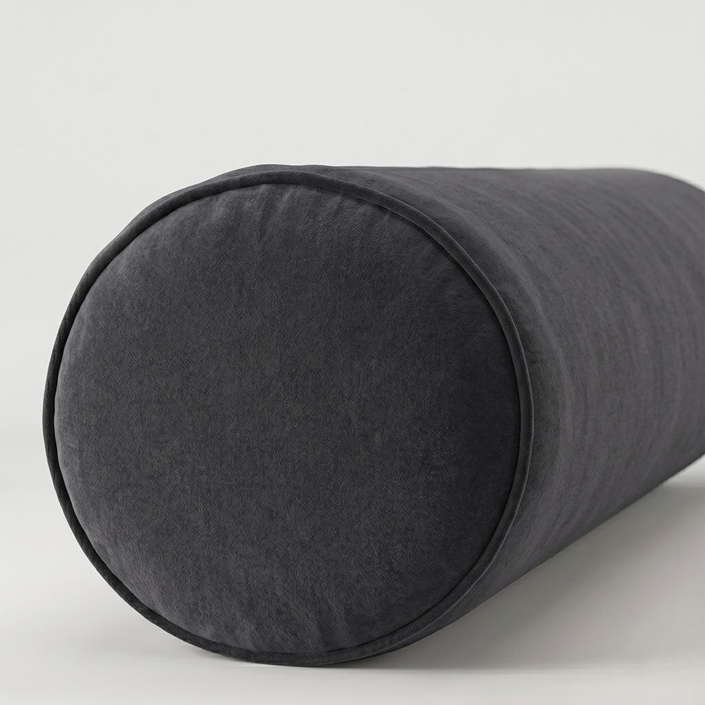 Graphite Velvet Bolster Pillow