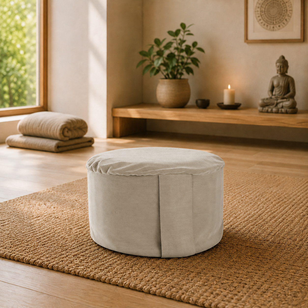 Driftwood Velvet Hi-Zafu Meditation Cushion