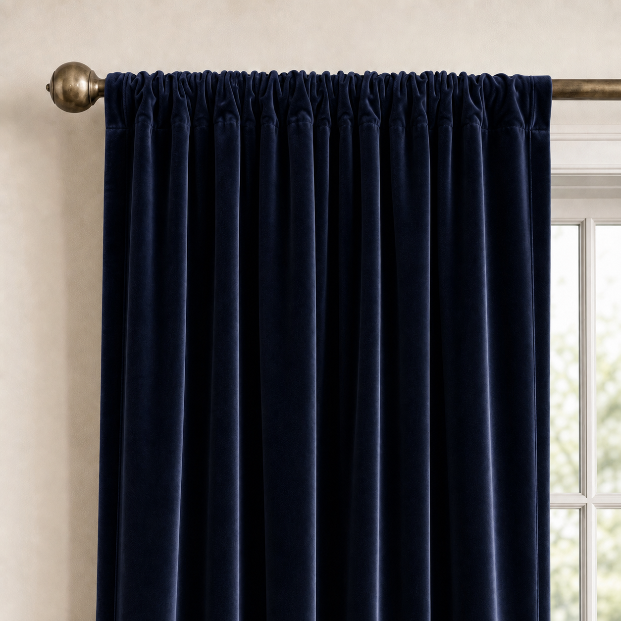 Lapis Velvet Window Panels