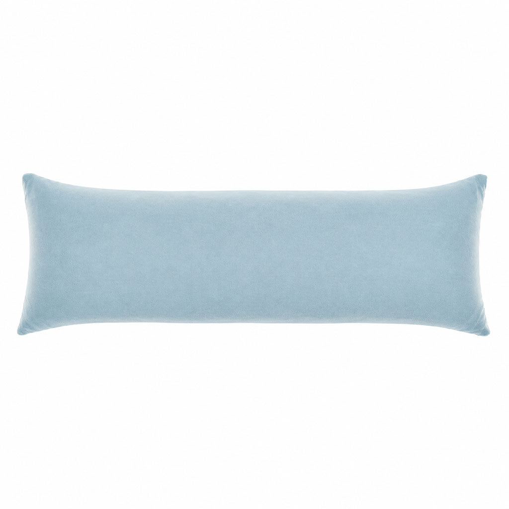 Light Denim Velvet Lumbar Pillow