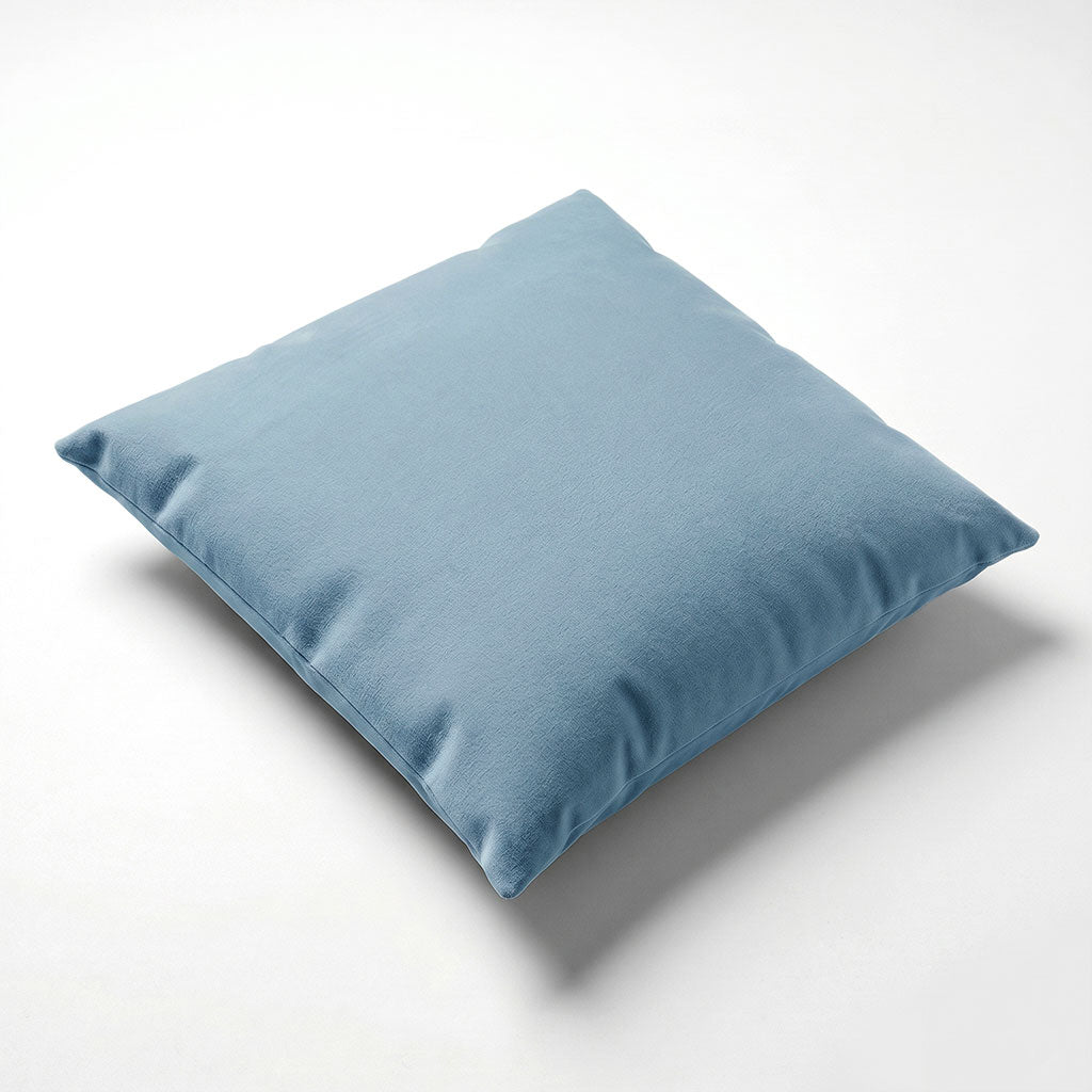 Light Denim Velvet Throw Pillow