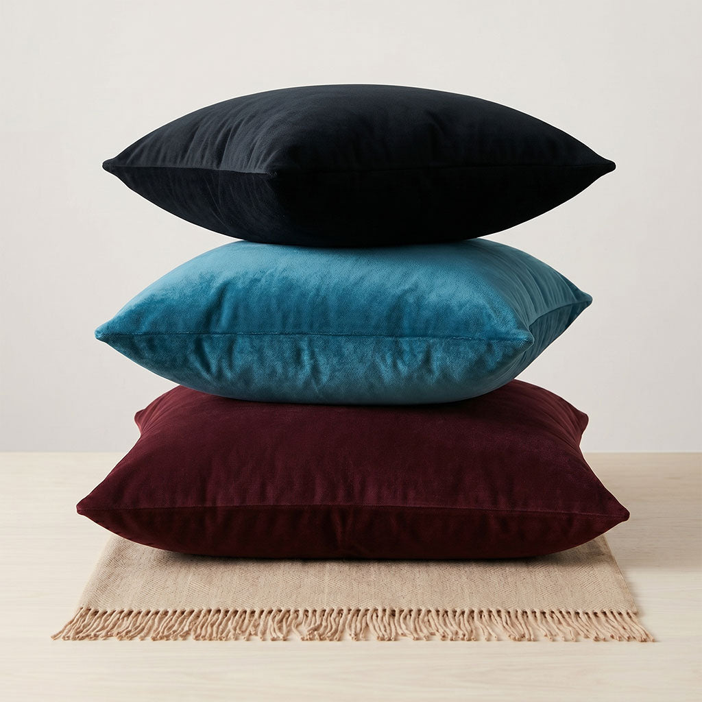 Blue Lagoon Velvet Throw Pillow