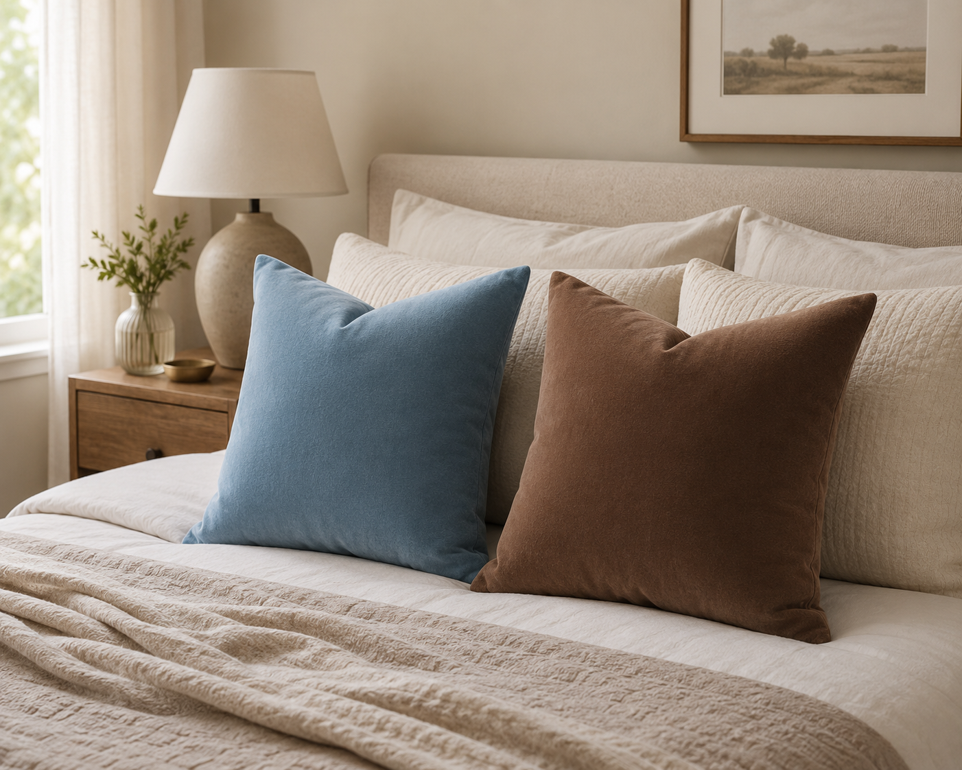 Assorted Velvet Throw Pillows