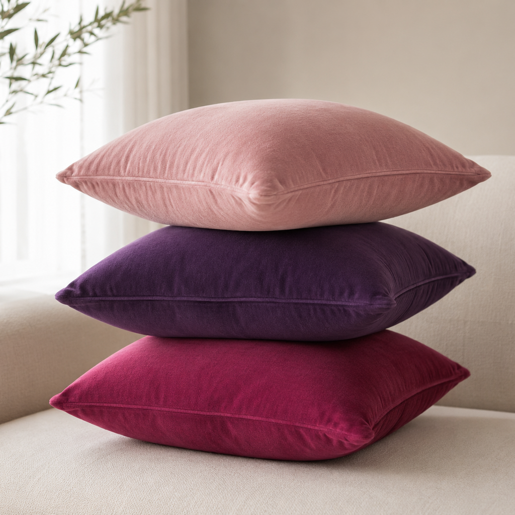 Assorted Velvet Throw Pillows