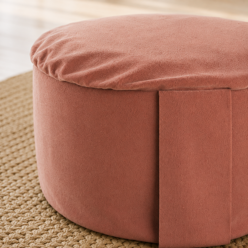 Pink Grapefruit Velvet Hi-Zafu Meditation Cushion