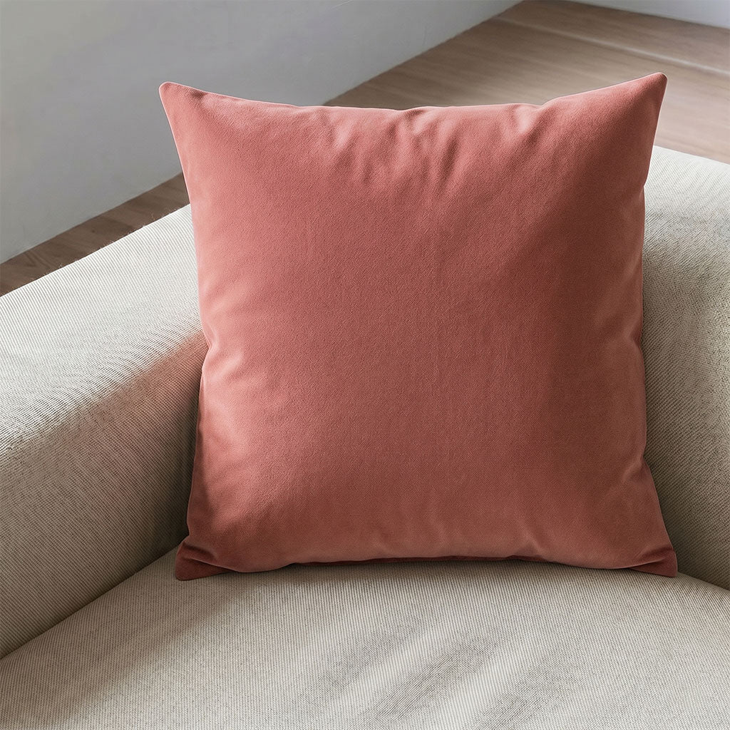 Pink Grapefruit Velvet Throw Pillow