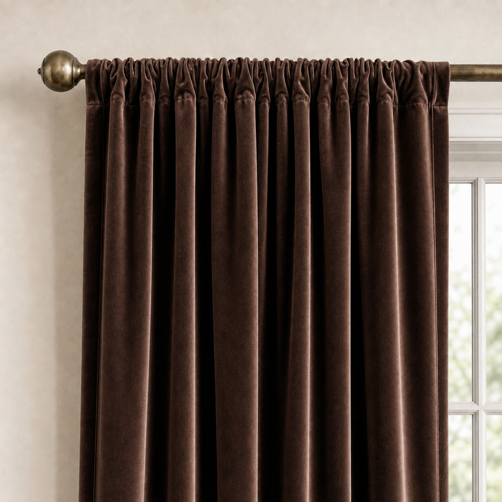Praline Velvet Window Panels