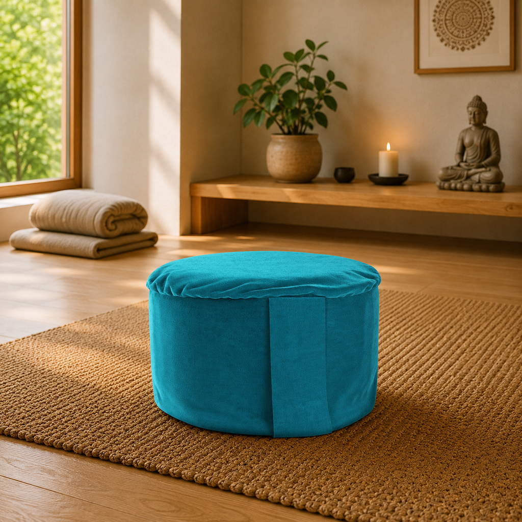 Prussian Velvet Hi-Zafu Meditation Cushion