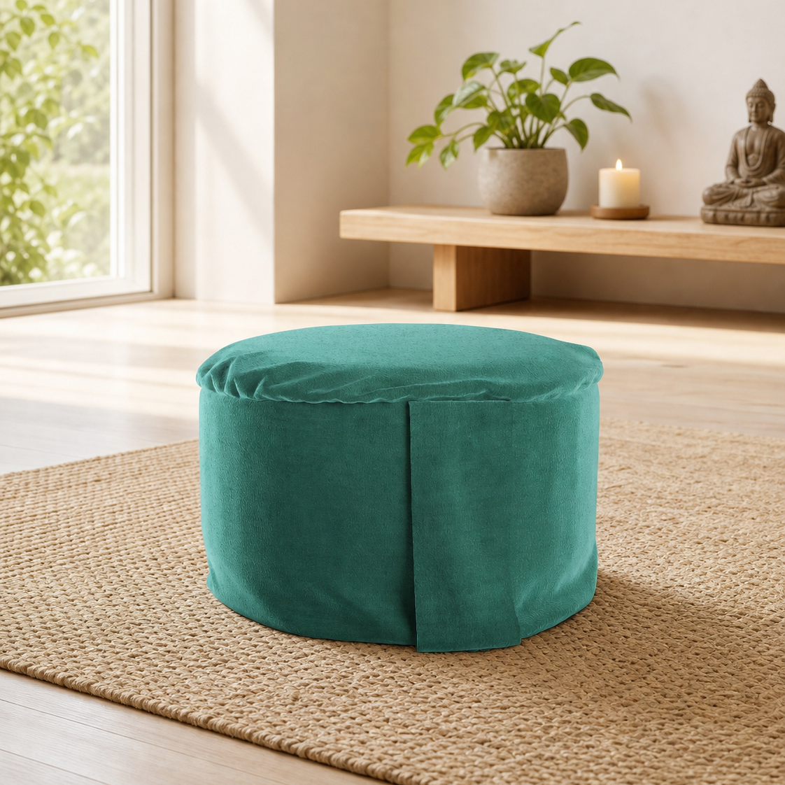 Rainforest Velvet Hi-Zafu Meditation Cushion