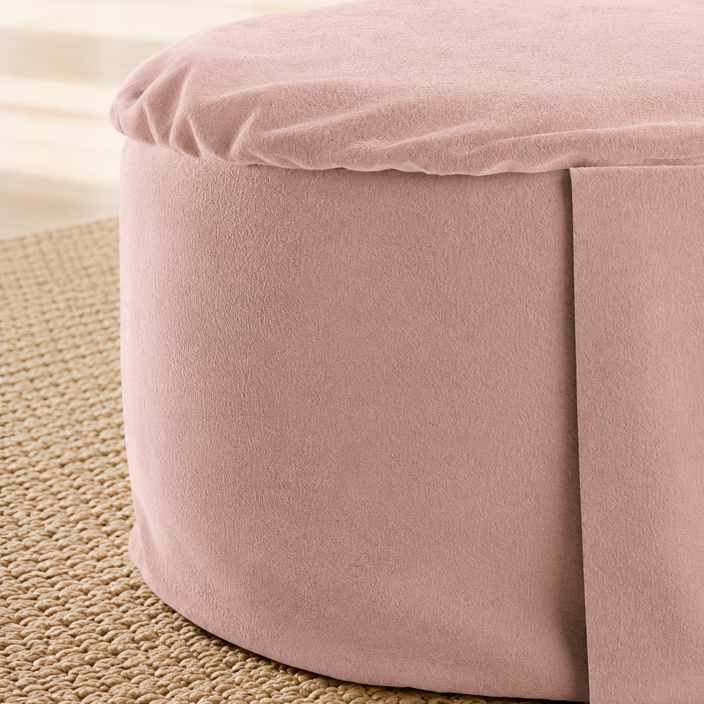 Rosewater Velvet Hi-Zafu Meditation Cushion