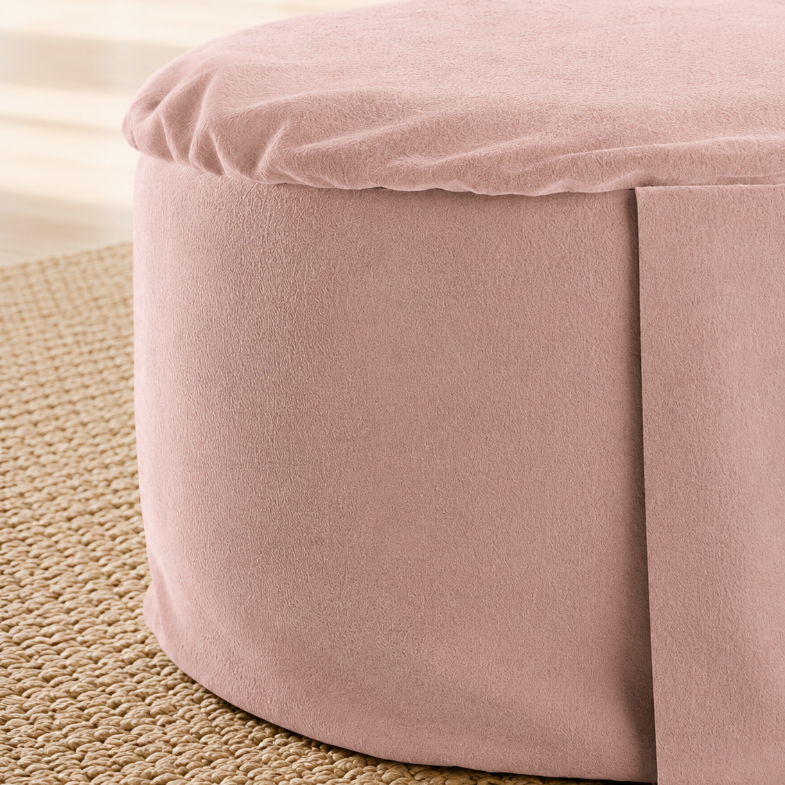 Rosewater Velvet Hi-Zafu Meditation Cushion