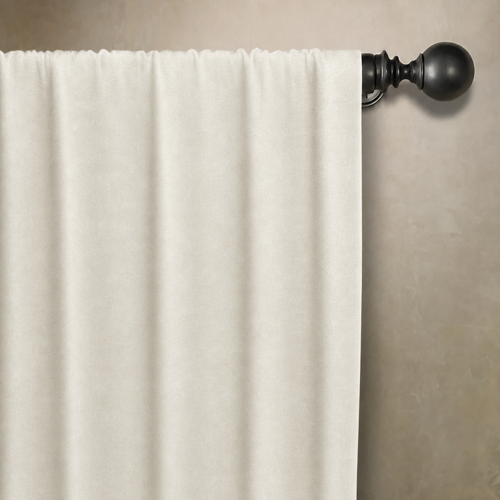 Snow Velvet Window Panels