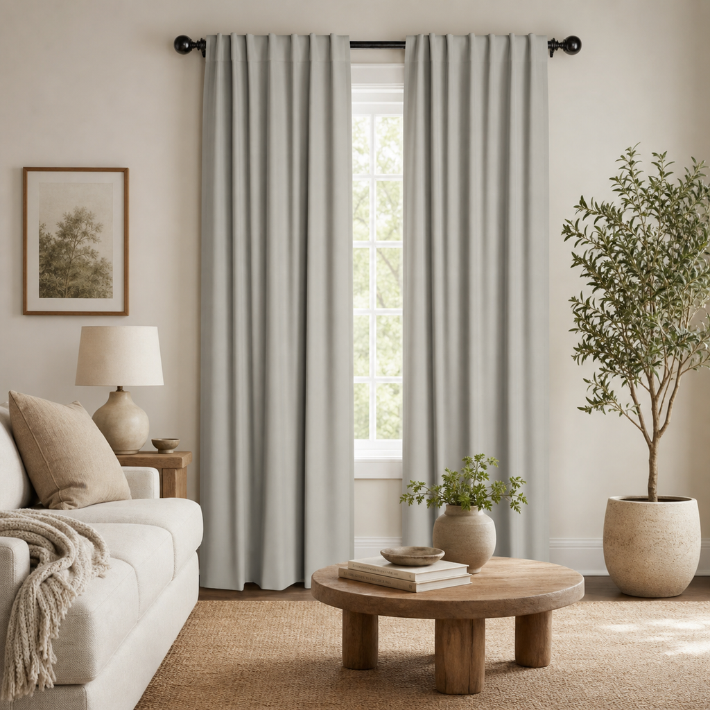 Snow Velvet Window Panels