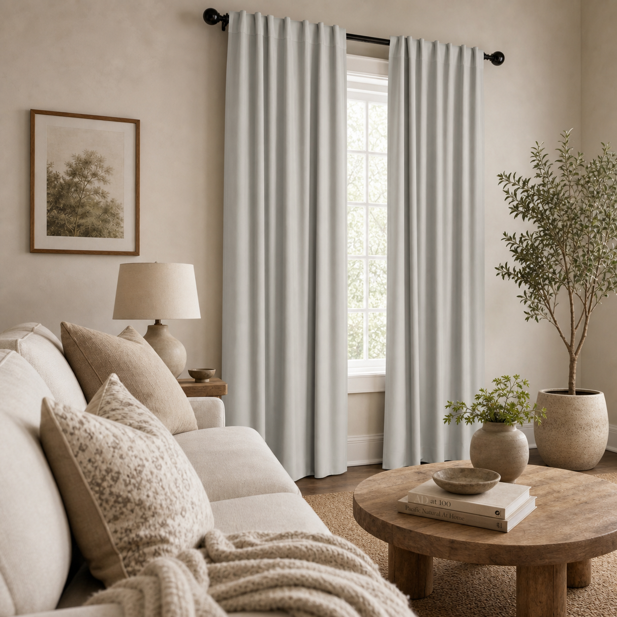 Snow Velvet Window Panels