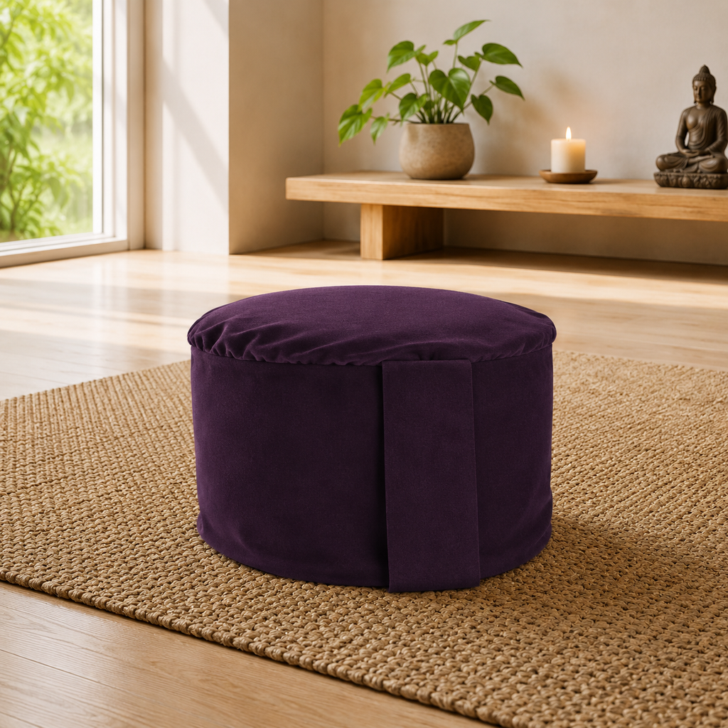 Sweet Berry Velvet Hi-Zafu Meditation Cushion