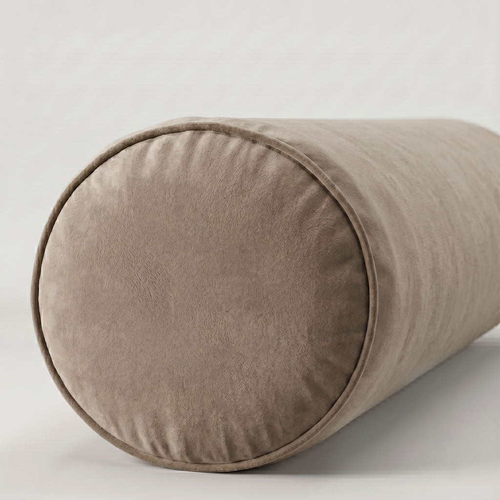 Taupe Velvet Bolster Pillow