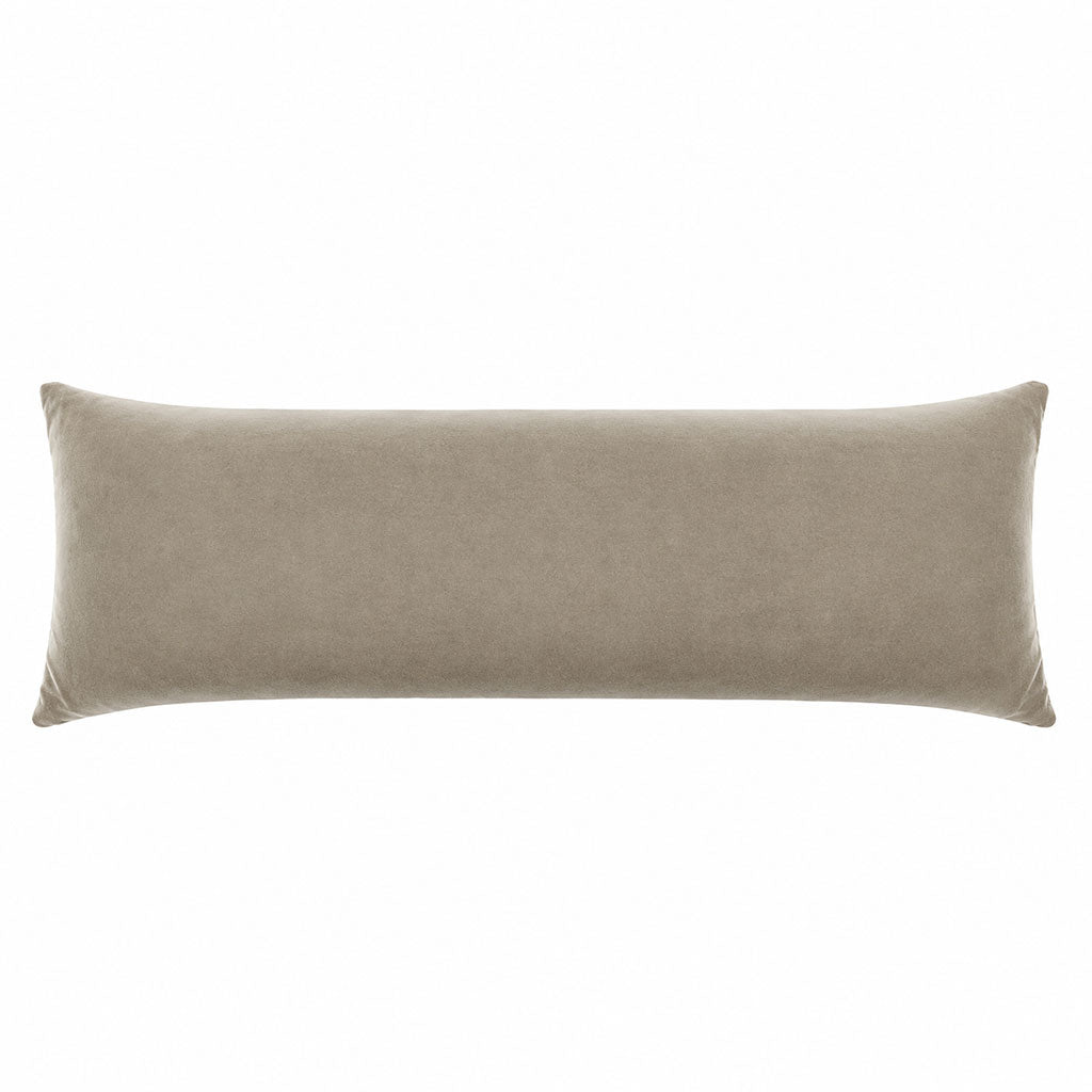 Taupe Velvet Lumbar Pillow