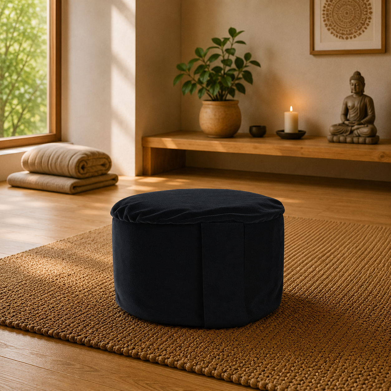 Thunder Cloud Velvet Hi-Zafu Meditation Cushion