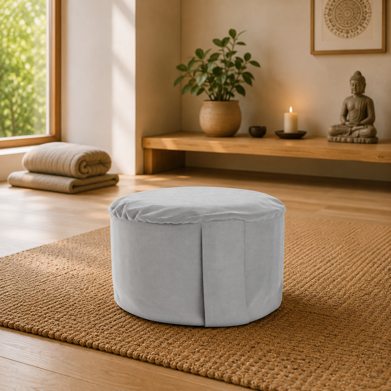Zinc Velvet Hi-Zafu Meditation Cushion