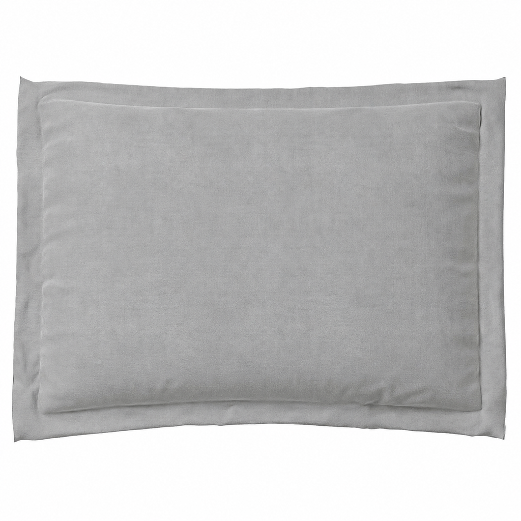Zinc gray pillow sham on white background.