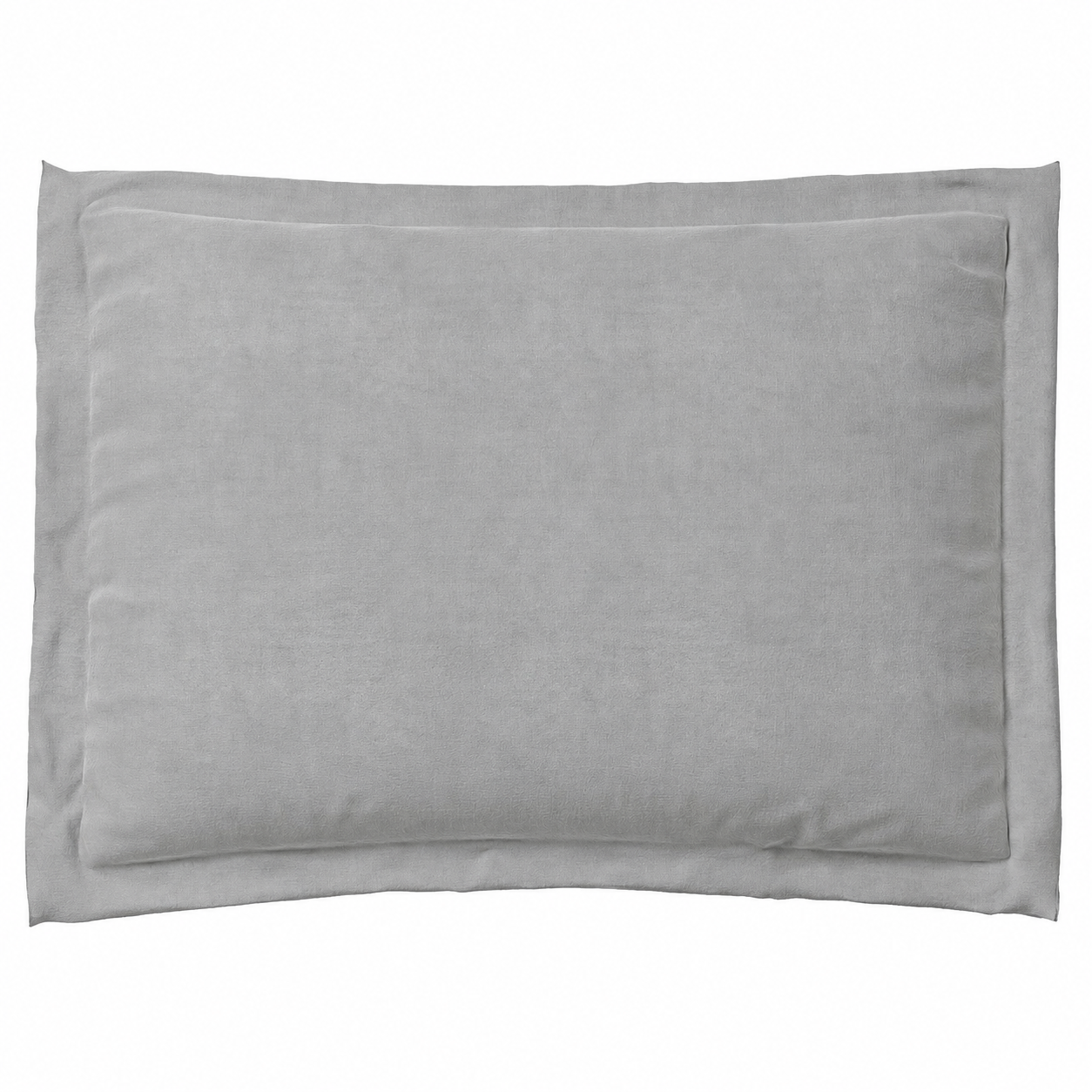 Zinc gray pillow sham on white background.