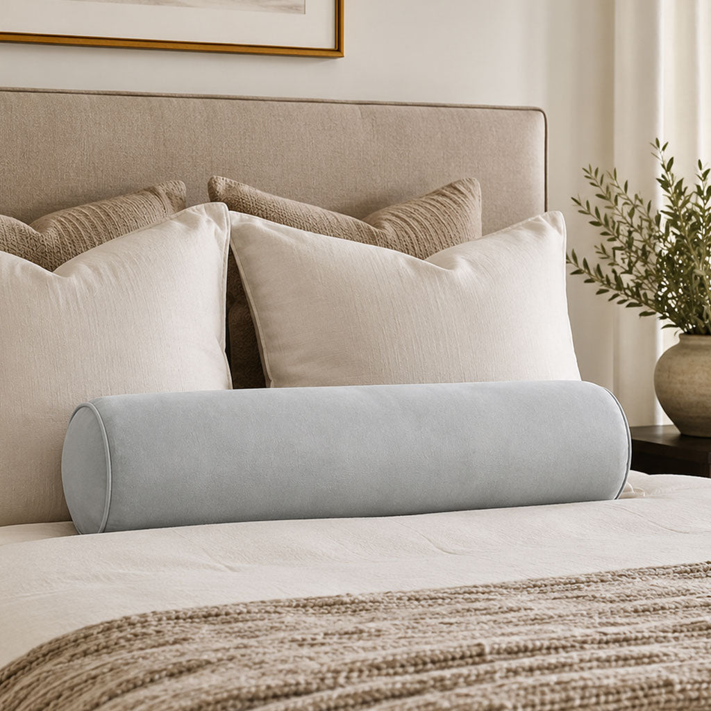 Zinc Velvet Bolster Pillow