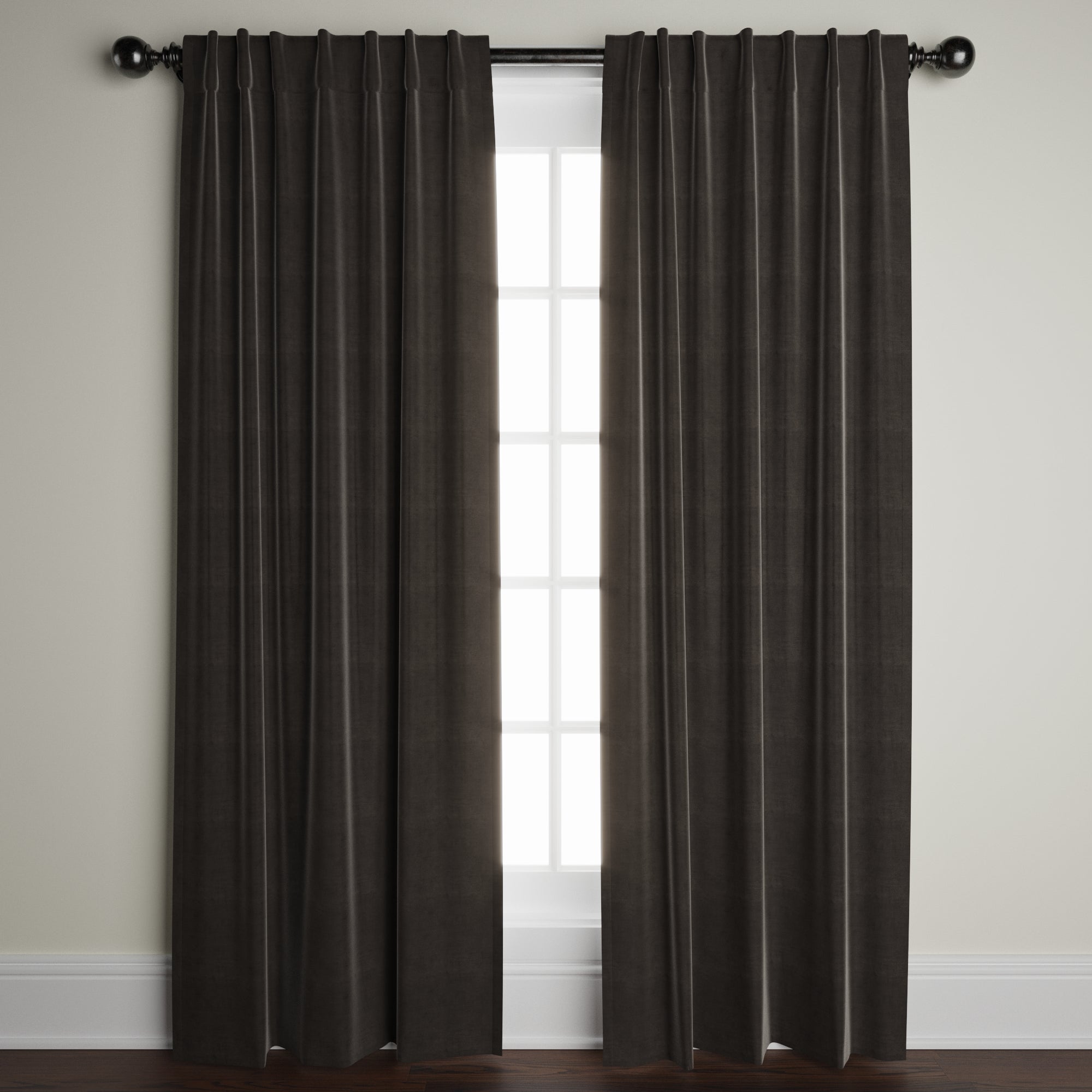 Anchovy Velvet Window Panel