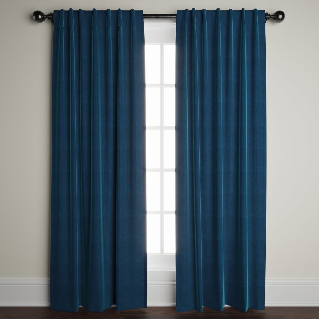 Blue Lagoon Velvet Window Panel
