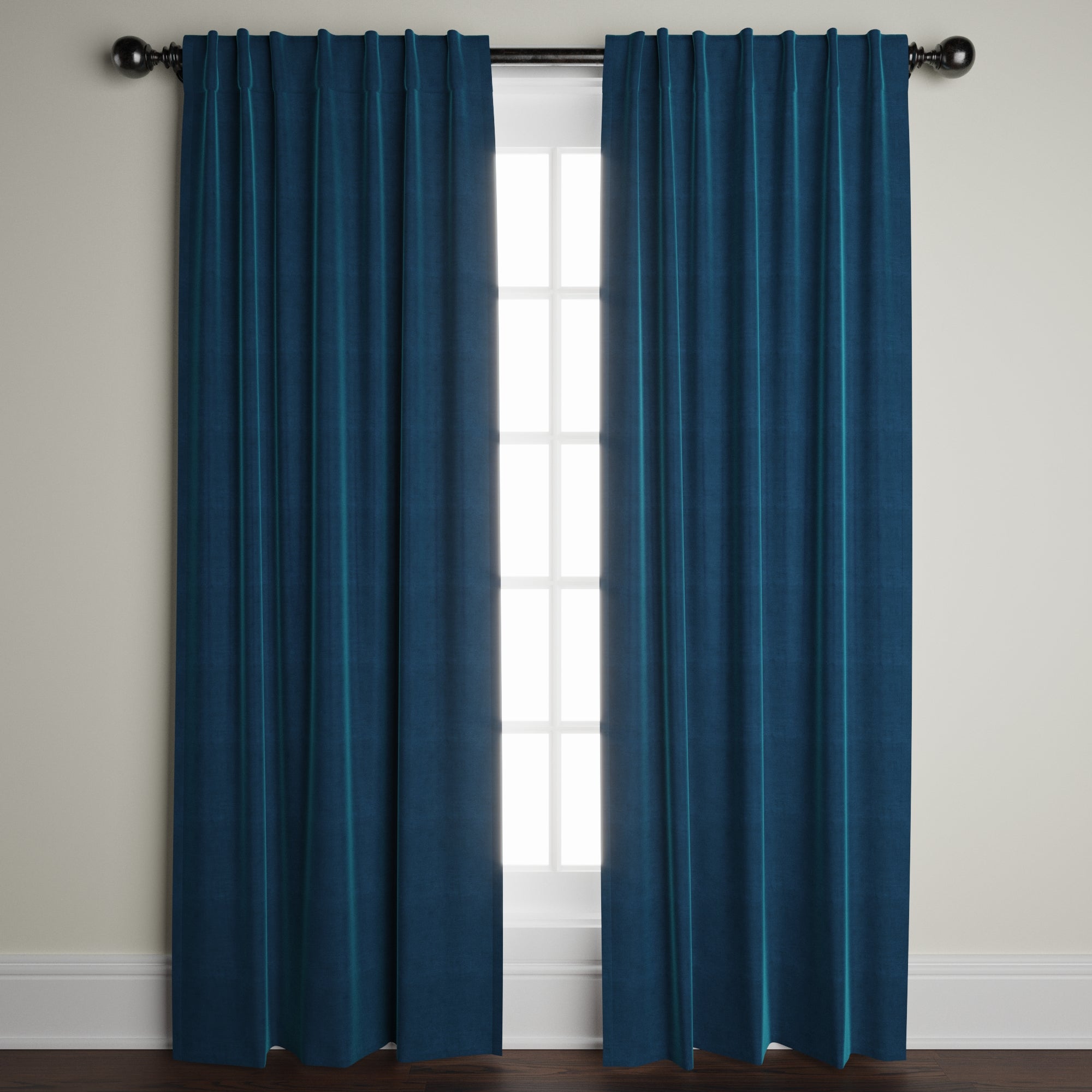 Blue Lagoon Velvet Window Panel