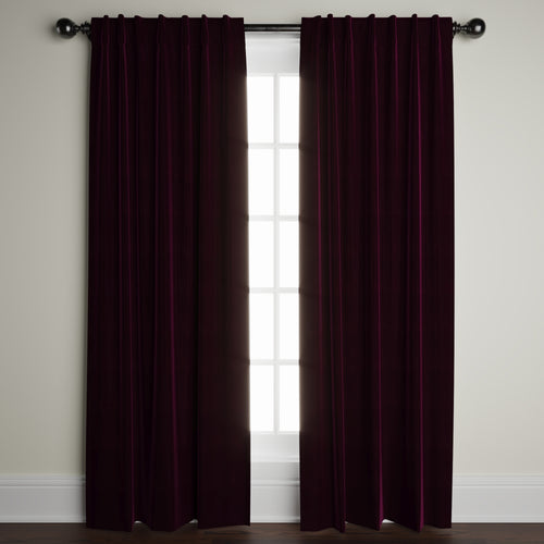 Velvet Window Panels in Burgundi