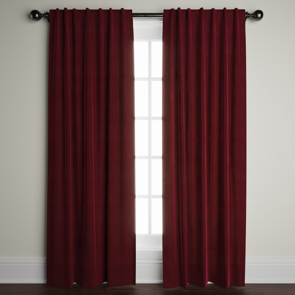 Velvet Window Panels in Escarlata