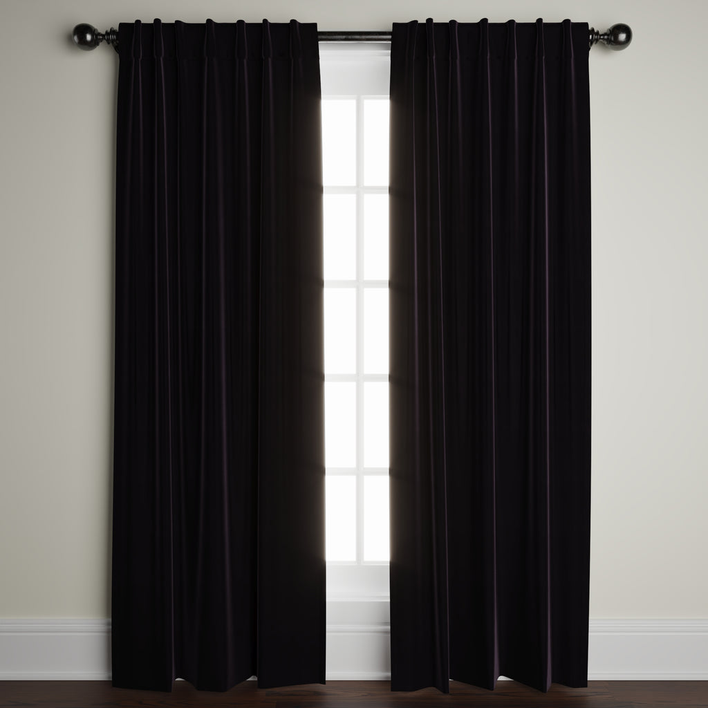 Velvet Window Panels in French Roast