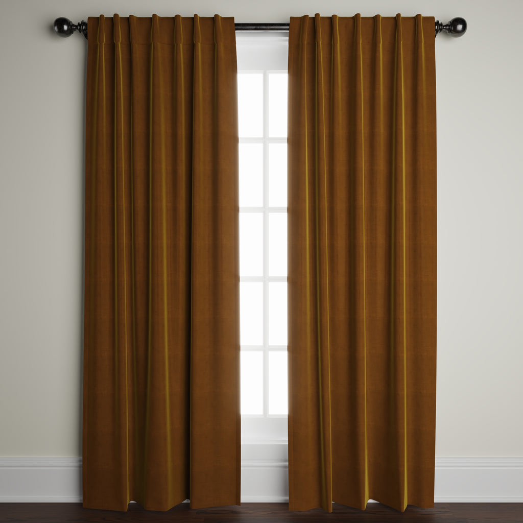 Velvet Window Panels in Gold