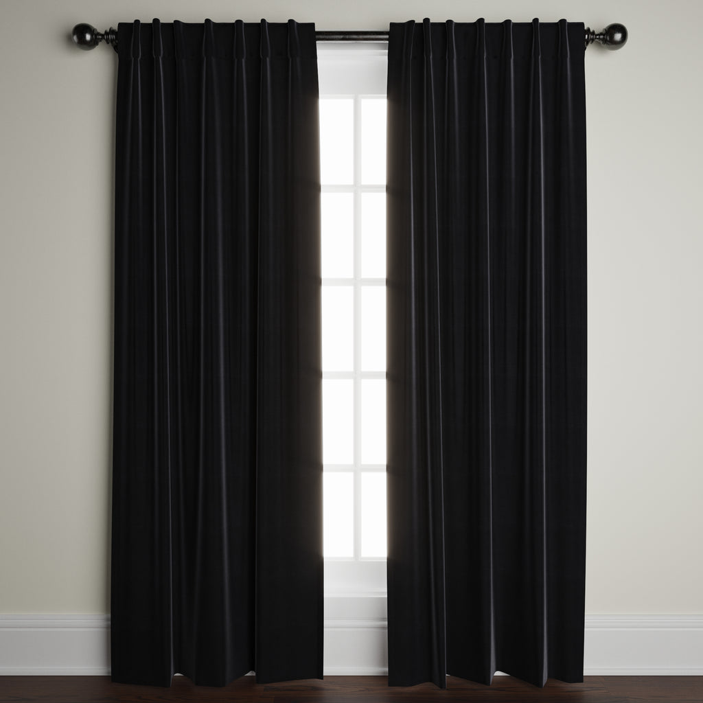 Graphite Velvet Window Panel
